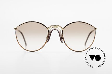 Porsche 5638 90er Vintage Sonnenbrille, edel lackierte Metallfassung mit Sattelsteg aus Leder, Passend für Herren und Damen
