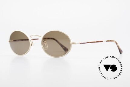 Giorgio Armani 128 Sonnenbrille Oval 90er Vintage, mit braunen Sonnengläsern für 100% UV Protection, Passend für Herren und Damen