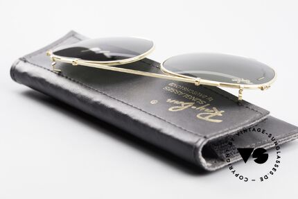Ray Ban Round Metal 49 Clip On B&L USA Gläser Vorhänger, G15 Farbton (grau/grün) von Bausch&Lomb, USA, Passend für Herren und Damen