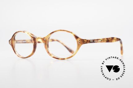 Giorgio Armani 342 Kleine Ovale 90er Fassung, heller Schildpatt-Rahmen mit markanten Gold-Nieten, Passend für Herren und Damen