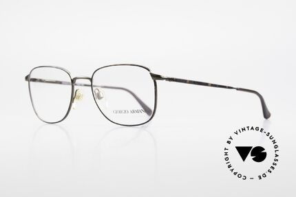 Giorgio Armani 236 Eckige Panto Vintage Brille, dezent elegante "kastanie / dunkelgrau" Kolorierung, Passend für Herren
