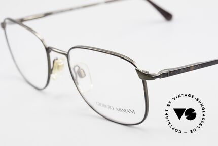 Giorgio Armani 236 Eckige Panto Vintage Brille, Metallfassung mit flexiblen Federscharnieren, Top!, Passend für Herren