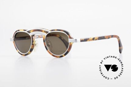 Alain Mikli 5107 / 0504 80er Designer Sonnenbrille, tolle Kombination v. Farben, Formen, Materialien, Passend für Herren und Damen