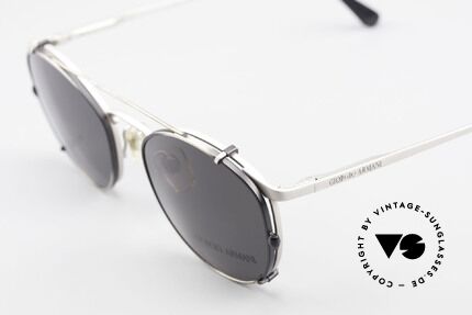 Giorgio Armani 163 Clip On 132 Panto Sonnenbrille, genial als Korrektionsbrille & Sonnenbrille nutzbar, Passend für Herren