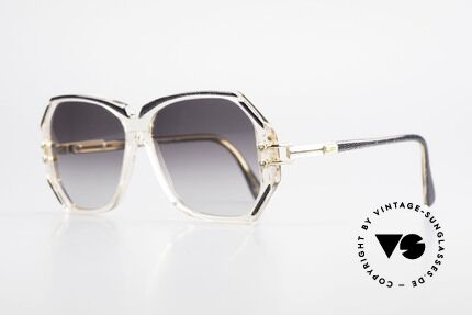 Cazal 169 Vintage Damen Sonnenbrille, kristallklare Fassung mit anthrazit-metallic Umrandungen, Passend für Damen