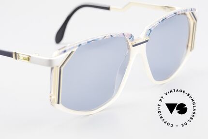 Cazal 346 Alte Hip Hop Sonnenbrille 90er, mit neuen blauen Sonnengläsern (100% UV Protection), Passend für Herren und Damen