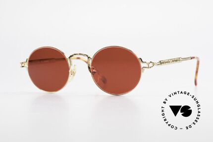 Jean Paul Gaultier 57-3175 Vergoldete Runde 90er Brille, runde Jean Paul Gaultier VINTAGE 90er Sonnenbrille, Passend für Herren und Damen