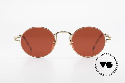 Jean Paul Gaultier 57-3175 Vergoldete Runde 90er Brille, herausragende Fertigungsqualität (22kt VERGOLDET), Passend für Herren und Damen
