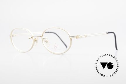 Yohji Yamamoto 51-5107 Designerbrille Oval Vergoldet, Vollrandfassung; Gläser sind dennoch randlos gefasst, Passend für Herren und Damen