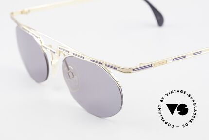 Cazal 758 Original 90er Sonnenbrille, Katalog-Farbbezeichnung: "dunkelblau / silber-gold", Passend für Herren und Damen