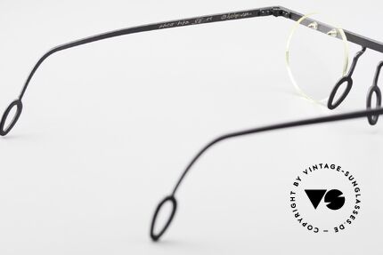 Theo Belgium Tita VII 11 Titanium 90er Vintage Brille, die runden Demo-Gläser können beliebig ersetzt werden, Passend für Herren und Damen