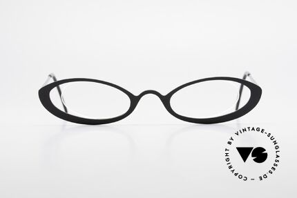 Theo Belgium RaRa Randlose 90er Cateye Brille, originelles Modell: "vollrand" & "randlos" zugleich, Passend für Damen
