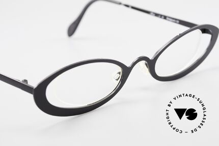 Theo Belgium RaRa Randlose 90er Cateye Brille, ungetragen; wie alle unsere THEO "Charakter-Brillen", Passend für Damen