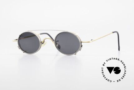 L.A. Eyeworks LINK 143 Ovale Brille mit Sonnen-Clip, L.A. EYEWORKS: Kleinstserien aparter Brillenmodelle, Passend für Herren und Damen
