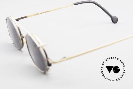L.A. Eyeworks LINK 143 Ovale Brille mit Sonnen-Clip, KEINE Retromode; ein altes Original (Los Angeles '94), Passend für Herren und Damen