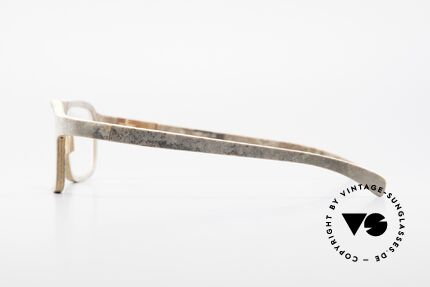 Rolf Spectacles Dino 41 Steinbrille sowie Holzbrille, Echtholzfassung mit Schichten von Schiefer überzogen, Passend für Herren