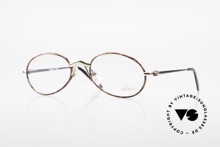 Bugatti 22157 Rare Ovale 90er Vintage Brille, sehr elegantes BUGATTI vintage Brillengestell, Passend für Herren und Damen