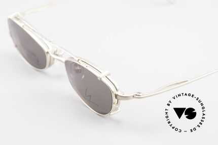 Yohji Yamamoto 52-9011 Clip On Titanium Brille GP, Rahmen ist beliebig verglasbar und Clip mit 100% UV, Passend für Herren und Damen