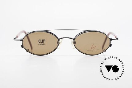 Yohji Yamamoto 51-8201 Ovale Vintage Brille Clip On, herausragende Qualität aus den 90ern, made in Japan, Passend für Herren und Damen