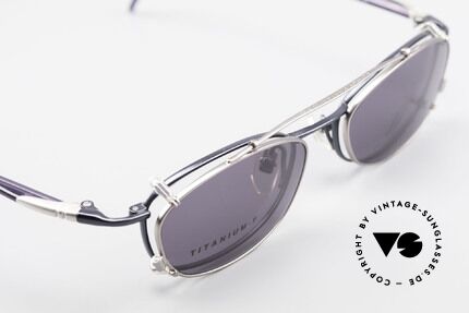 Yohji Yamamoto 51-0013 Clip On Titanium Brille Blau, ungetragen (wie alle unsere vintage Qualitätsbrillen), Passend für Herren und Damen