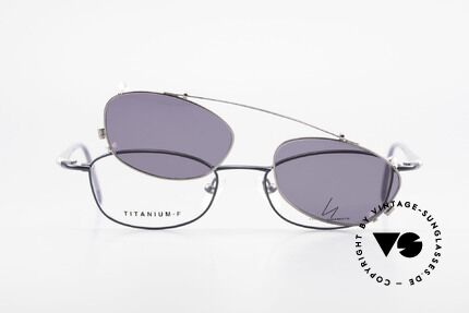 Yohji Yamamoto 51-0013 Clip On Titanium Brille Blau, ein altes Yamamoto Original, KEINE neue Retromode!, Passend für Herren und Damen