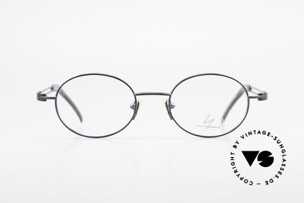 Yohji Yamamoto 51-6106 Clip On Brille Oval Blau Metall, Größe: large, Passend für Herren und Damen
