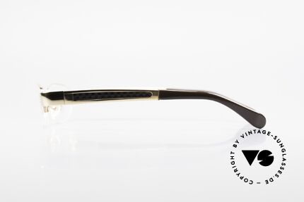 Bugatti 523 Carbon Titanium Gold Brille, flexible Federscharniere für eine optimale Passform, Passend für Herren