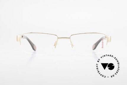 Bugatti 524 Carbon Titanium Gold Brille, Titanium-Fassung (L Größe 55/19) ist 22kt vergoldet, Passend für Herren