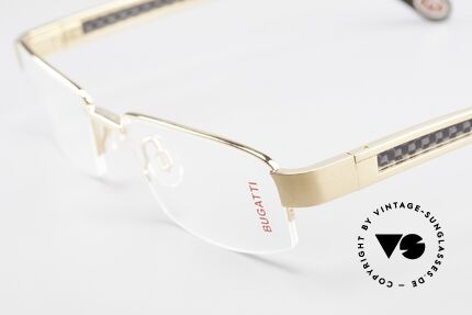 Bugatti 524 Carbon Titanium Gold Brille, absolutes Spitzen-Produkt in Design & Verarbeitung, Passend für Herren