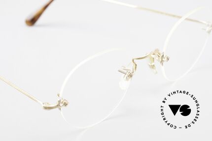 Savile Row Rimless 47/20 Randlose 14k Gold Filled Brille, dieses ungetragene Exemplar ist beliebig verglasbar, Passend für Herren und Damen