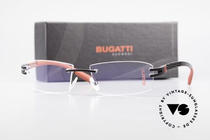 Bugatti 464 Randlose Luxus Brille Carbon, Größe: medium, Passend für Herren