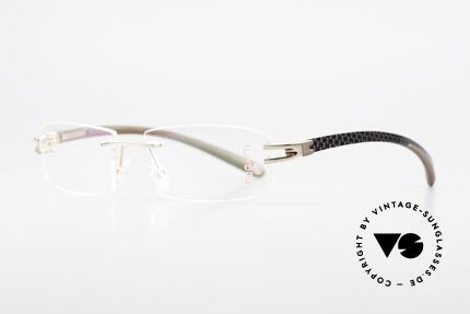 Bugatti 464 Randlose Brille Carbon Gold, ein edles Bugatti Original aus den späten 90ern, Passend für Herren