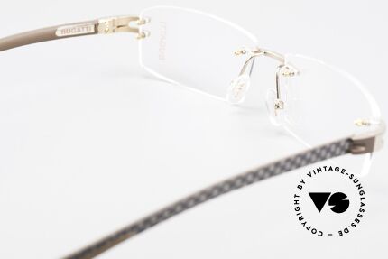 Bugatti 464 Randlose Brille Carbon Gold, Größe: medium, Passend für Herren