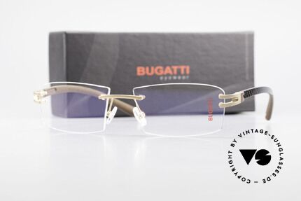 Bugatti 465 Randlose Brille Carbon Gold, Größe: large, Passend für Herren