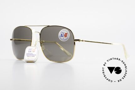 Randolf Engineering Aviator Pilotenbrille 23kt Vergoldet, graue Mineralgläser für optimalen UV-Schutz; 100%, Passend für Herren