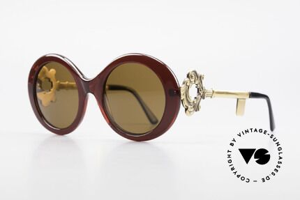 Moschino M254 Schüssel Sonnenbrille Antik, die Bügel sind gestaltet wie ein antiker Schlüssel, Passend für Damen