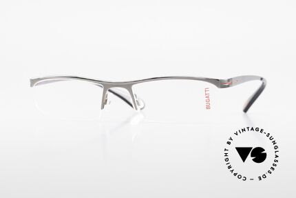 Bugatti 495 Ruthenium Nylor Brille Luxus, BUGATTI Brille, Mod. 495, 024 Large Gr. 55/19, Passend für Herren