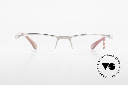 Bugatti 495 Luxus Palladium Brille Nylor, charakteristisches Design der Odotype-Serie, Passend für Herren