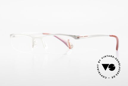 Bugatti 495 Luxus Palladium Brille Nylor, ergonomischer Rahmen mit Federscharnieren, Passend für Herren
