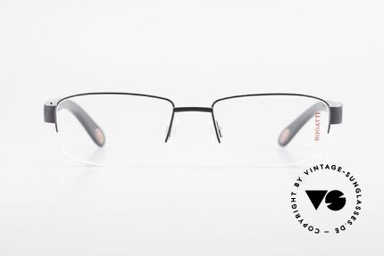 Bugatti 529 Ebenholz Titanium Brille XL, schwarz lackierte Titanium-Fassung in XL Gr. 57/19, Passend für Herren