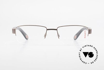 Bugatti 529 XL Ebenholz Titanium Brille, braun satinierte Titanium-Fassung; XL Größe 57/19, Passend für Herren