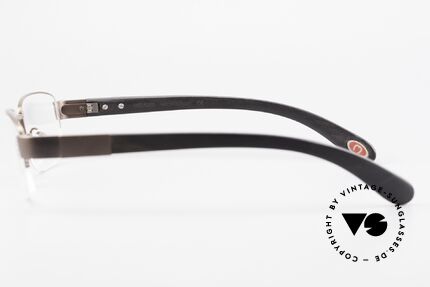 Bugatti 529 XL Ebenholz Titanium Brille, flexible Federscharniere für eine optimale Passform, Passend für Herren