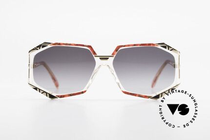Cazal 355 Spektakuläre Sonnenbrille 90er, markante Rahmengestaltung mit grandiosen Farben, Passend für Damen