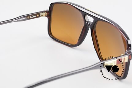 Cazal 637 Echt 80er Hip Hop Sonnenbrille, originelle Sonnengläser in Sunset-Rot-Orange, Passend für Herren