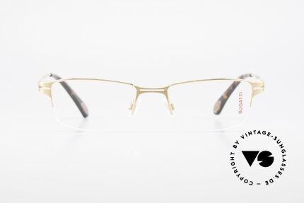 Bugatti 456 Nylor Titan Brille Vergoldet, Titanium-Rahmen (XL Größe) ist 22kt vergoldet, Passend für Herren