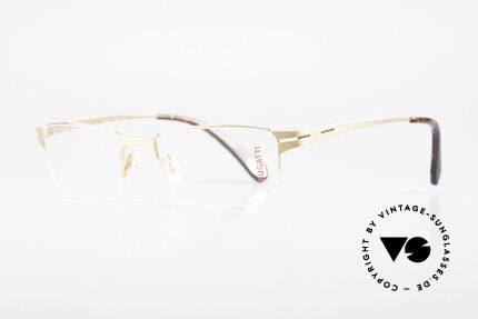 Bugatti 456 Nylor Titan Brille Vergoldet, Nylor-Faden als Glas-Halterung (nur 19g total), Passend für Herren