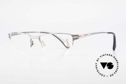 Bugatti 456 Nylor Titan Brille Ruthenium, Nylor-Faden als Glas-Halterung (nur 19g total), Passend für Herren