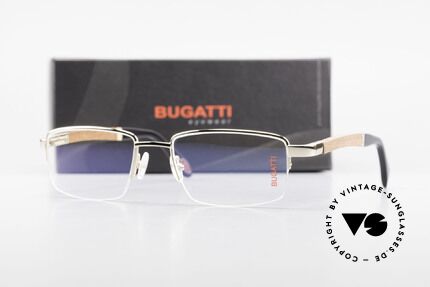 Bugatti 547 Padouk Edelholz Brille Gold M, Größe: medium, Passend für Herren