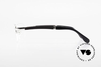 Bugatti 547 Ebenholz Palladium Brille L, flexible Federscharniere für eine optimale Passform, Passend für Herren