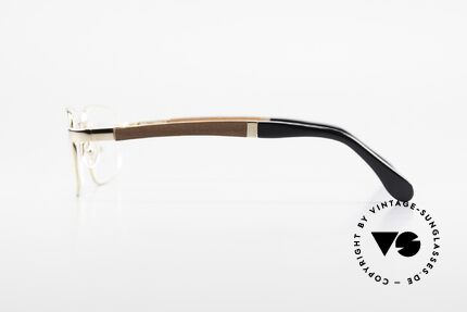 Bugatti 548 Padouk Edelholz Brille Gold L, flexible Federscharniere für eine optimale Passform, Passend für Herren